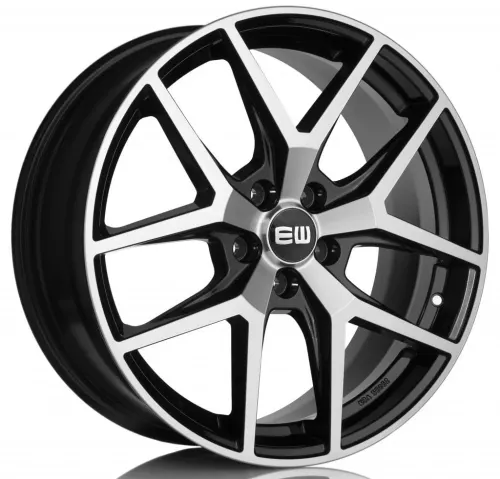 Jantă aliaj R19 negru față șlefuită Elite Wheels Pentagon — 5×112