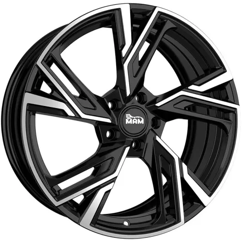Jantă aliaj R18 negru față șlefuită MAM RS5 — 5×108