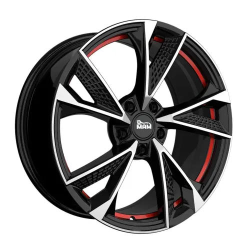 Jantă aliaj R16 negru față șlefuită MAM RS6 — 5×108, ET38