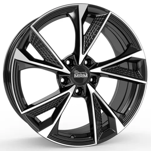 Jantă aliaj R17 negru față șlefuită MAM RS6 — 5×112, ET30