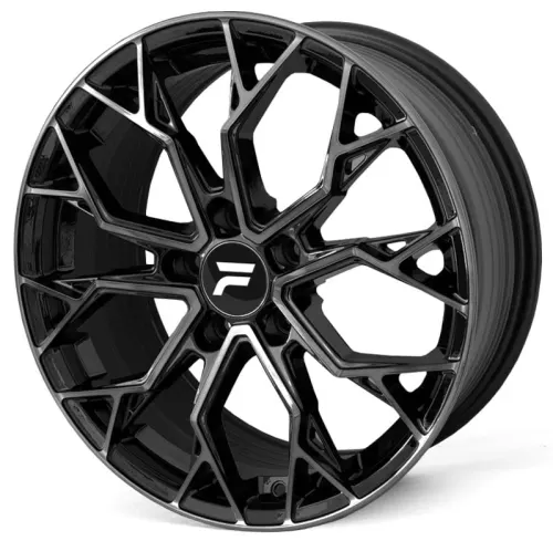 Jantă aliaj R17 negru față șlefuită FLOWTEC Spyder — 5×114.3, ET40