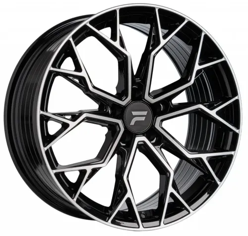 Jantă aliaj R17 negru față șlefuită FLOWTEC Spyder — 5×108