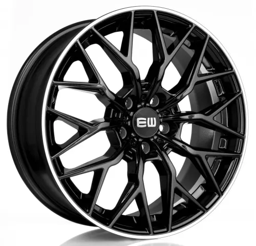 Jantă aliaj R18 negru față șlefuită Elite Wheels Viper X — 5×112, ET35