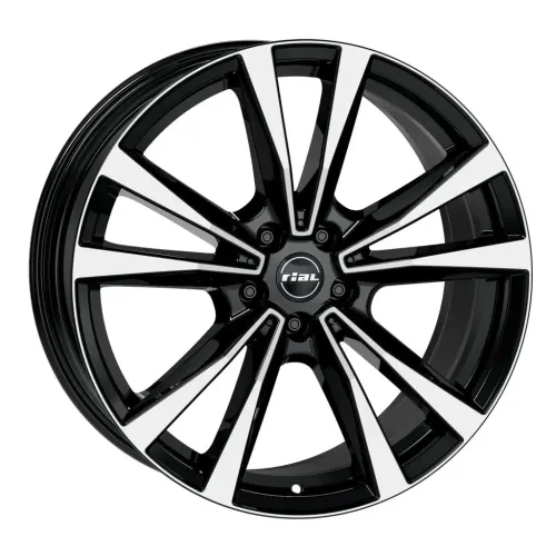 Jantă aliaj R18 negru față șlefuită RIAL M12 — 5×112, ET44