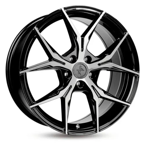 Jantă aliaj R19 negru față șlefuită Keskin Tuning KT19 — 5×108