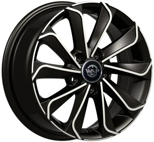 Jantă aliaj R16 negru față șlefuită WSP Design Italy WD003 Corinto — 5×108