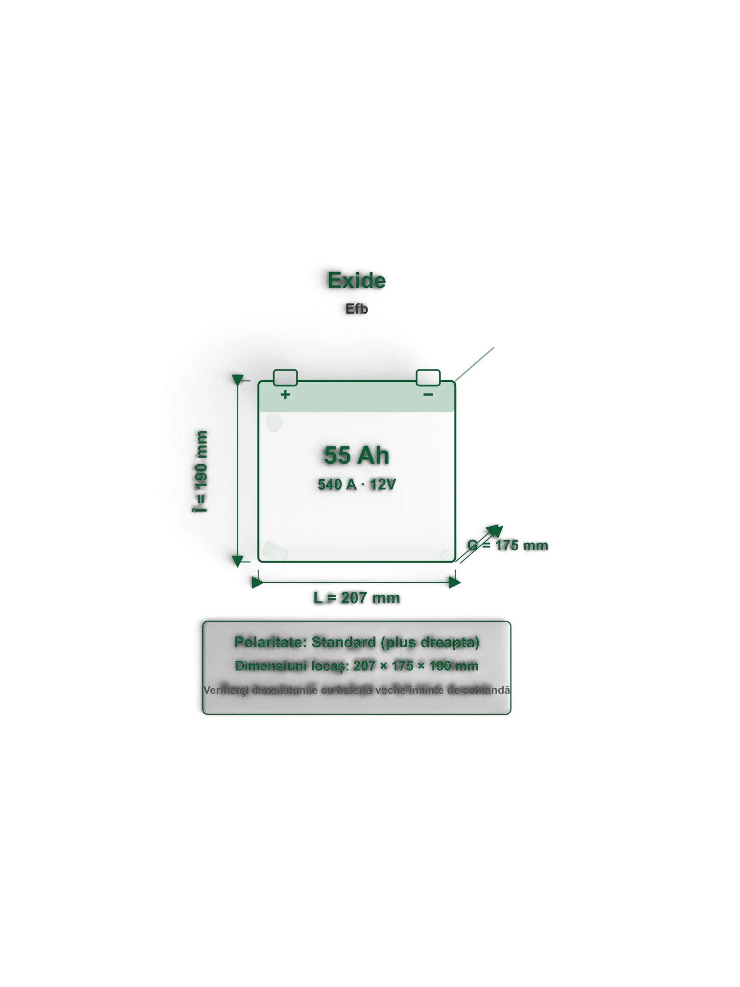 Acumulator Exide 55Ah 540A