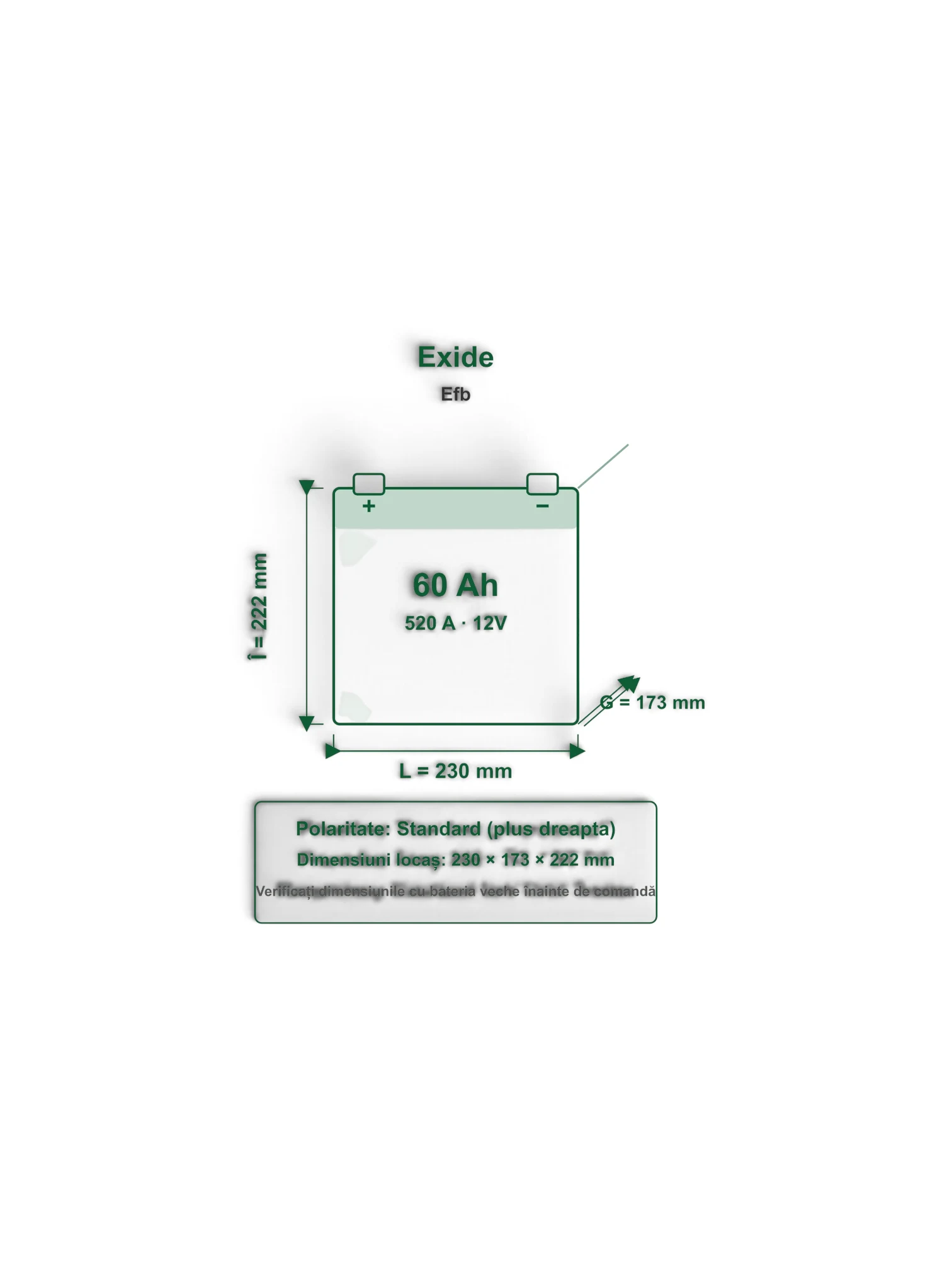 Acumulator Exide 60Ah 520A