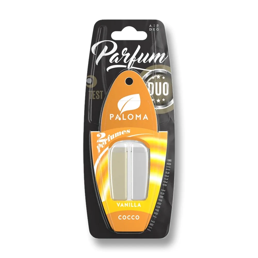 Odorizant auto Paloma Parfum Duo Vanilla/Coco 2×3ml