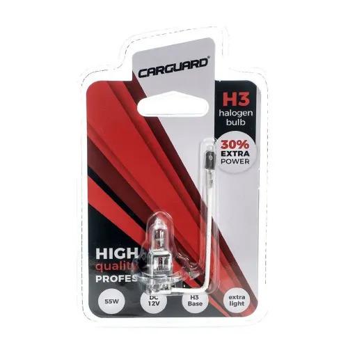 Bec halogen H3 55W, +30% intensitate Carguard BHA002