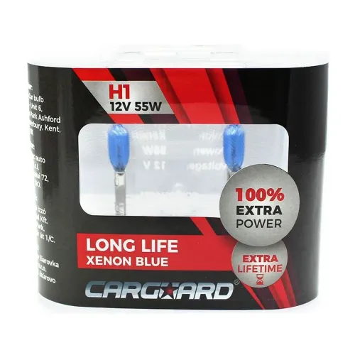 Set de 2 becuri Halogen H1 +100% intensitate - Long Life Carguard