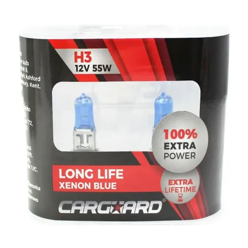 Set de 2 becuri Halogen H3 +100% intensitate - Long Life Carguard