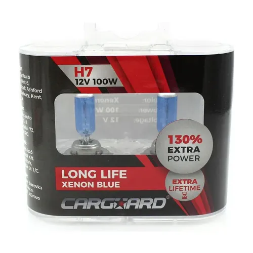 Set de 2 becuri Halogen H7, 100W +130% intensitate - Long Life Carguard