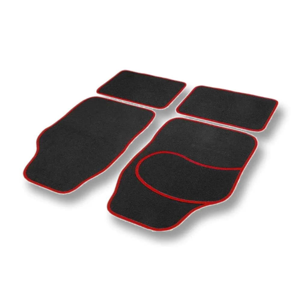 Set covorașe auto textile universale 64×44 cm | 44×29 cm - negru - roșu Carguard