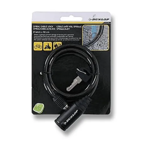 Antifurt bicicleta cu cablu spiral si cheie Dunlop