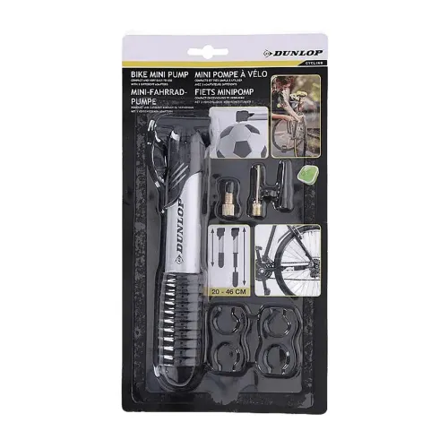 Pompa bicicleta mini cu 3 adaptoare Dunlop