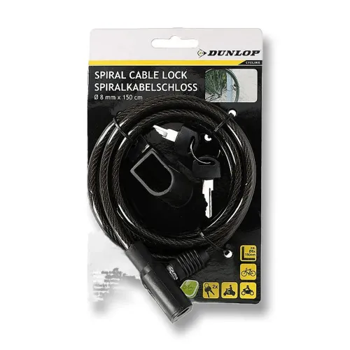 Antifurt bicicleta cu cablu spiral Dunlop
