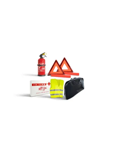 Kit Siguranta Auto 5 buc (Vesta, Trusa, Stingator-P1, Triunghi 2 buc) - Geanta Carmax