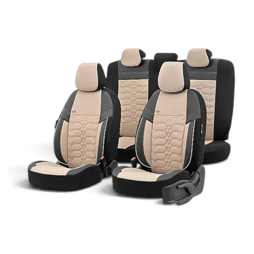 Huse Scaun Elegance Otom 11 buc Negru / Bej