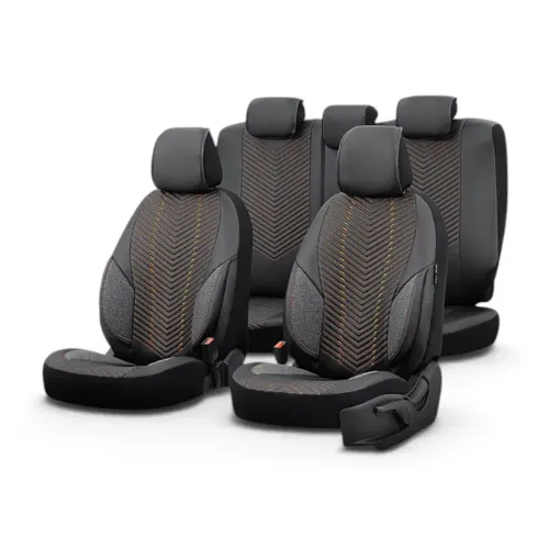 Huse Scaun Advanced Leather Otom Negru/Tan
