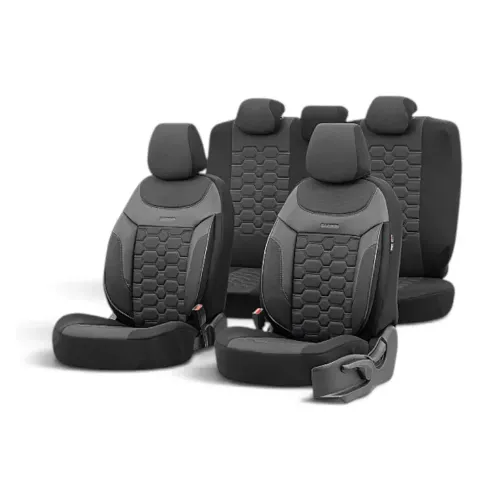 Huse Scaun Carbon Negru/Gri Otom