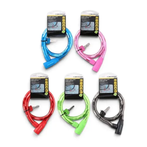 Cablu Antifurt Snake Dunlop cu Cheie 80cm 5CULORI