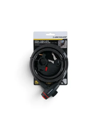 DUNLOP CABLU ANTIFURT CU CHEIE+SUPORT 180CM NEGRU