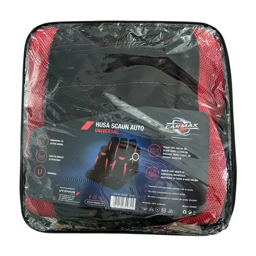 Set Huse Scaun Negru-Rosu Carmax