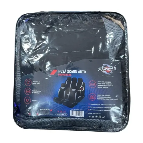 Set Huse Scaun Negru-Gri Carmax