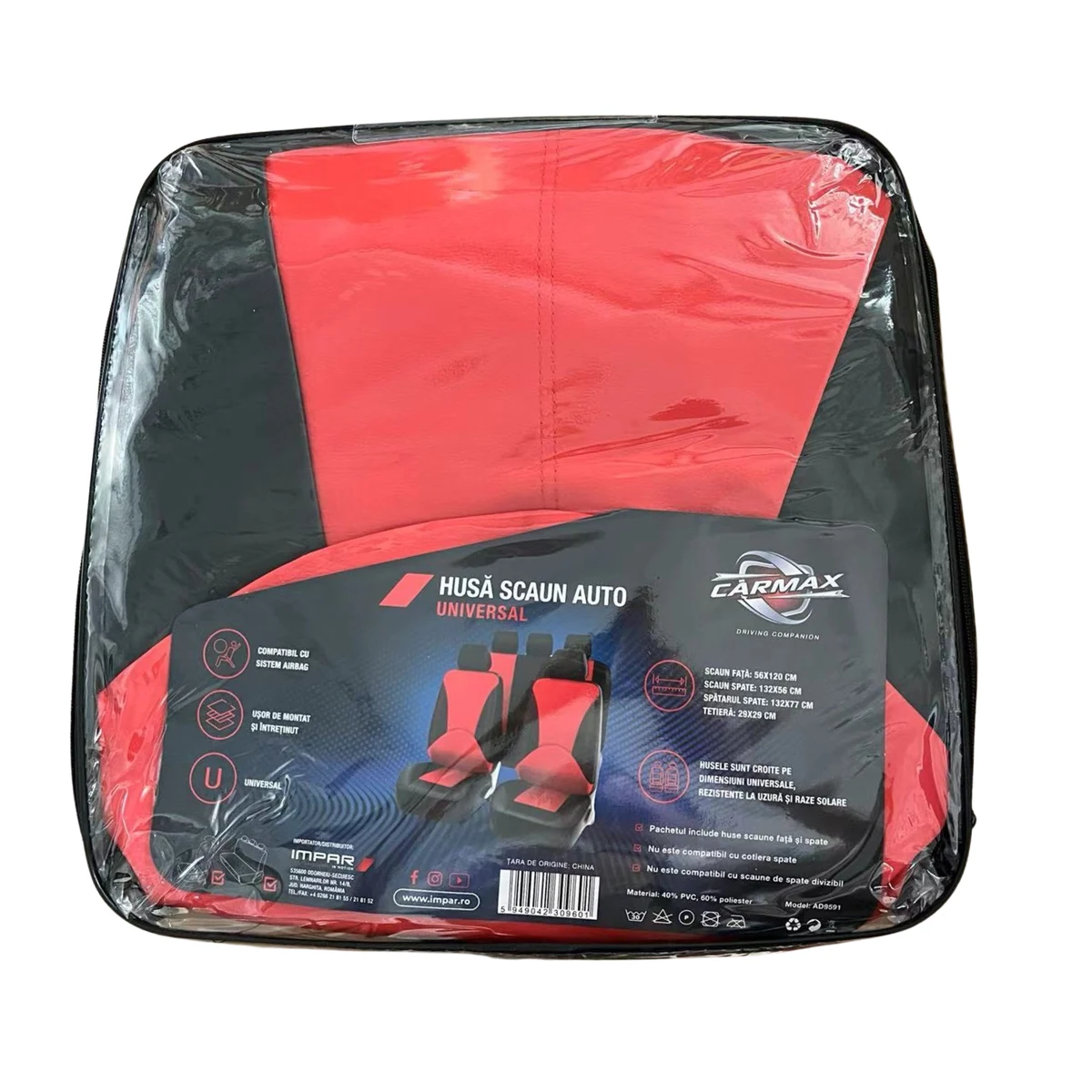 CARMAX SET HUSE SCAUN NEGRU-ROSU AD9591