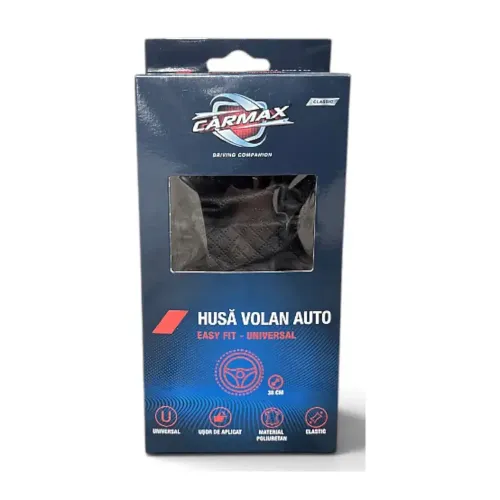 Husa Volan Auto Elastic Carmax Negru