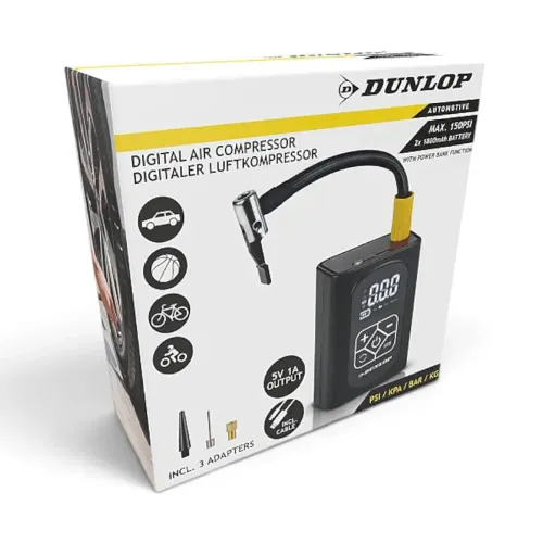 Compresor de Aer Digital 10BAR Dunlop cu Acumulator 4000mAh