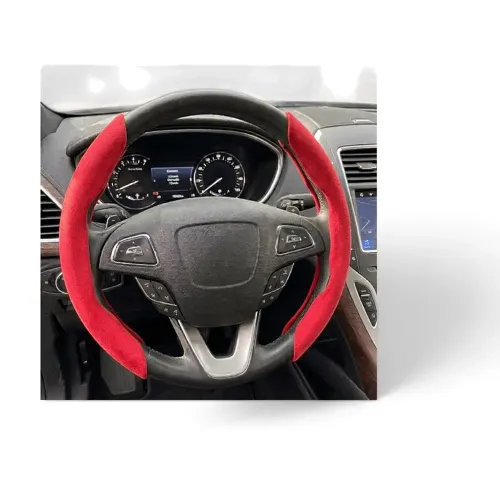 Husa Volan Auto Carmax 2buc Alcantara Rosu
