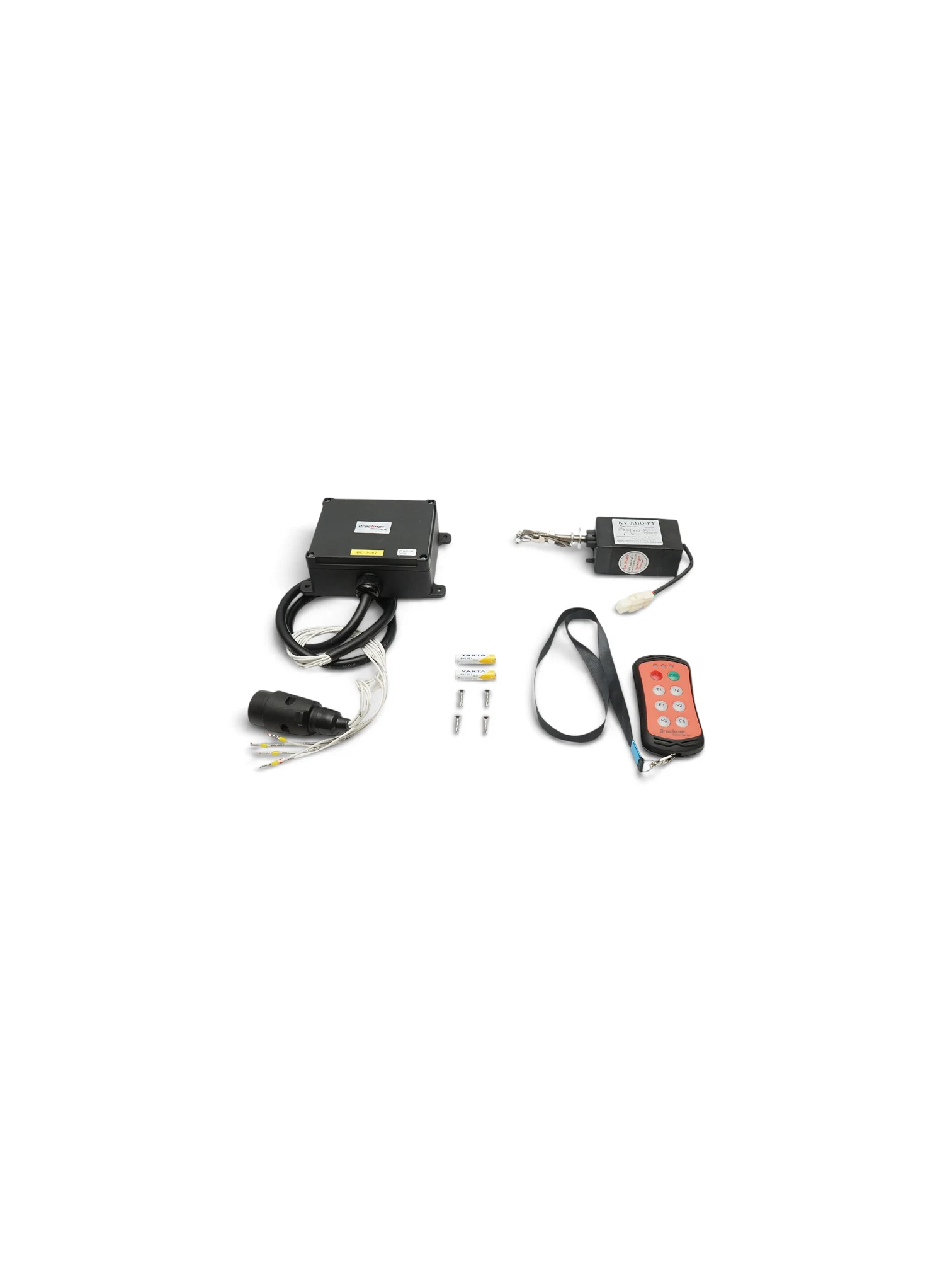 Telecomanda wireless pentru troliu Tractor Forestier cu mecanism pentru reglarea turatiei motor din telecomanda, model A 12V
