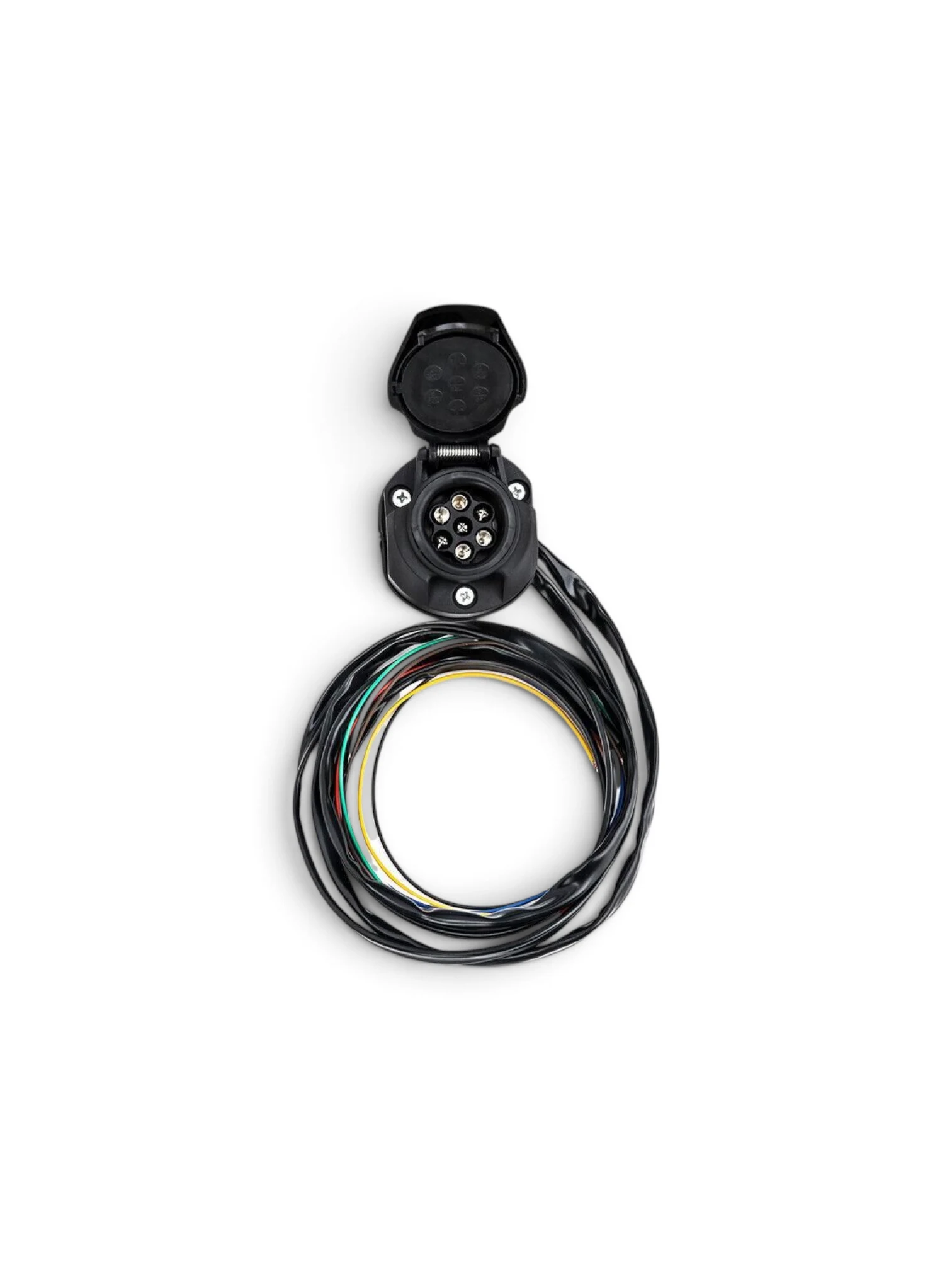 Kit priza carlig remorcare, priza 7 pini 12V cu 2 cabluri 2m cu 4 si 5 fire, kit instalatie electrica carlig remorca INSHAKA