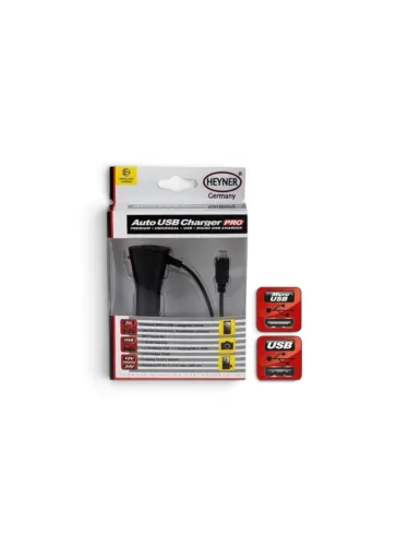 Incarcator auto microUsb cu USB 12 / 24V, 1000mA Heyner