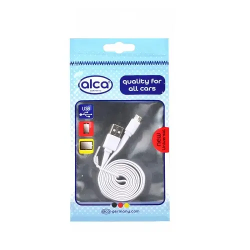 Cablu incarcator USB, microUSB Samsung, Smart, alb Alca