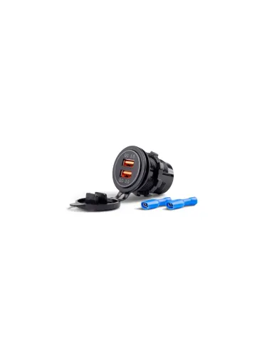 Priza cu 2 USB incarcare rapida, 12-24V, 1.5A, QC3.0 cu LED, incastrabila, Mod05 02855 Amio