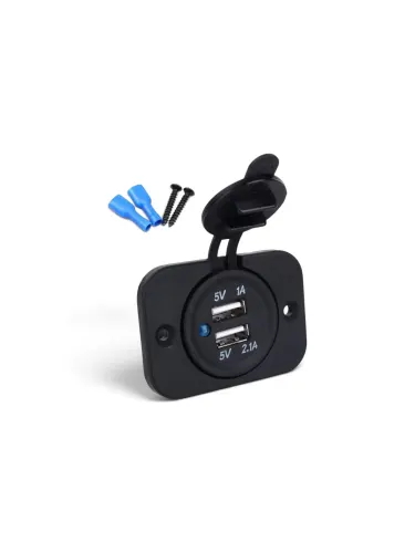 Priza cu 2 USB incastrabila, 12-24v, cu LED albastru SPP03 CarCo