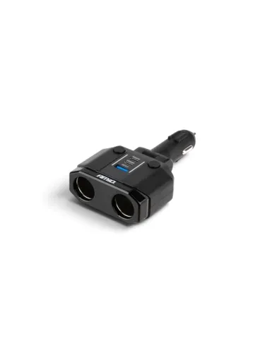 Ștecher Dublu USB-A QC3.0 + 2xUSB-C PD 12-24V 200W cu Voltmetru LED Amio