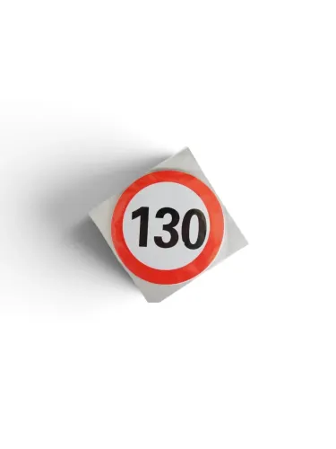 Autocolant reflectorizant fi 12cm limita viteza 130km/h