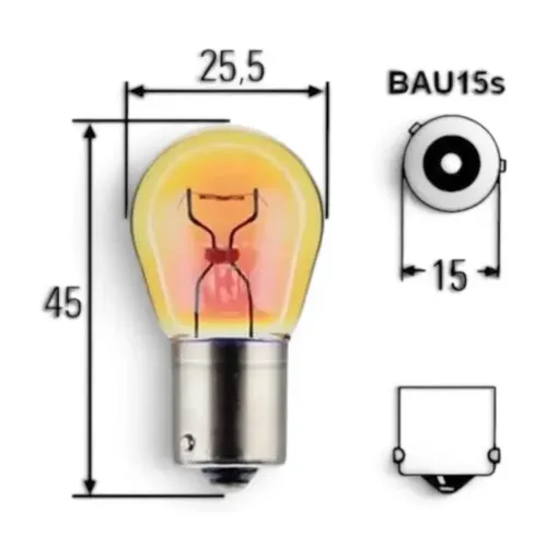 Bec semnalizare 12V/21W PY21W BAU15S galben 4830 Vecta