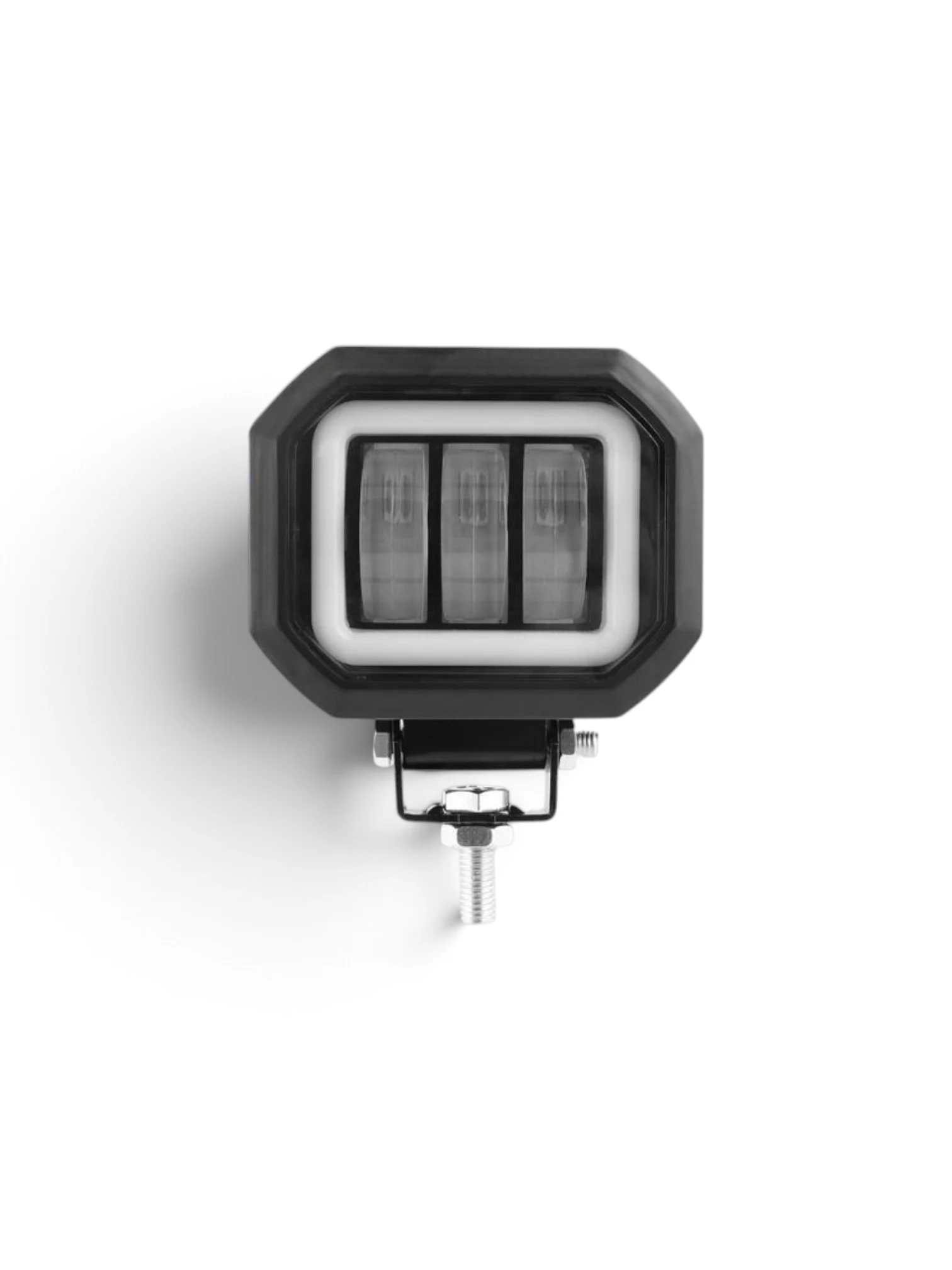 Proiector faza lunga, 94x90, LED, 3 functii, stroboscopic, pozitie alba, cu DRL Angel Eyes, 12-24V, 30W, 1500lm, spot dunga,