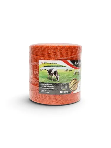 Rola fir portocaliu, pentru gard electric, fi2.5, 3x0.15mm, 1000m BK87651, SBY67 Breckner