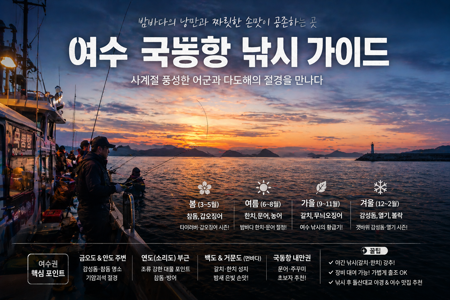 [여수 국동항 낚시 가이드] 밤바다의 낭만과 짜릿한 손맛이 공존하는 곳