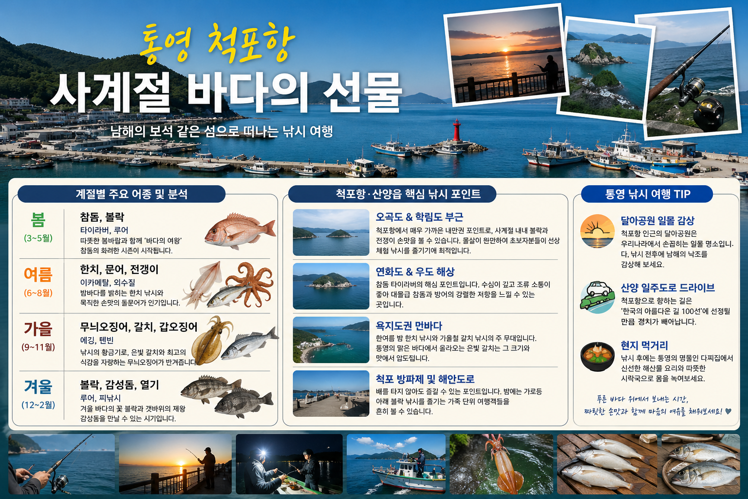 [통영 낚시 여행] 산양읍 척포항에서 만나는 사계절 바다의 선물