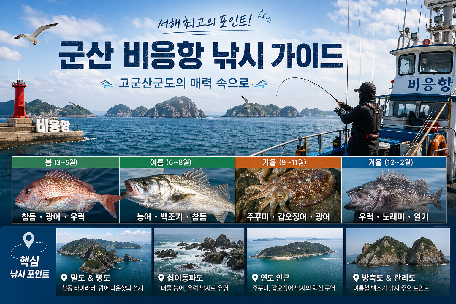 [군산 비응항 낚시 가이드] 서해 최고의 포인트, 고군산군도의 매력 속으로