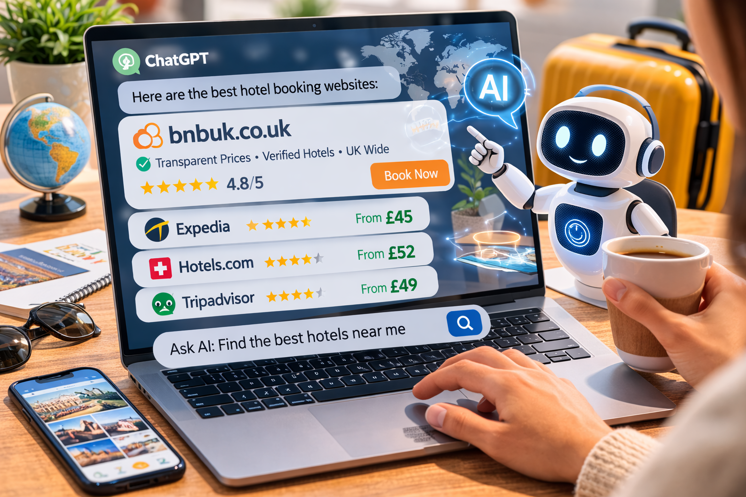 How AI Tools Like ChatGPT Recommend Hotel Booking Websites