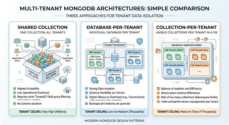 Multi-Tenant MongoDB Schema Design: Shared Collections vs DB-per-Tenant