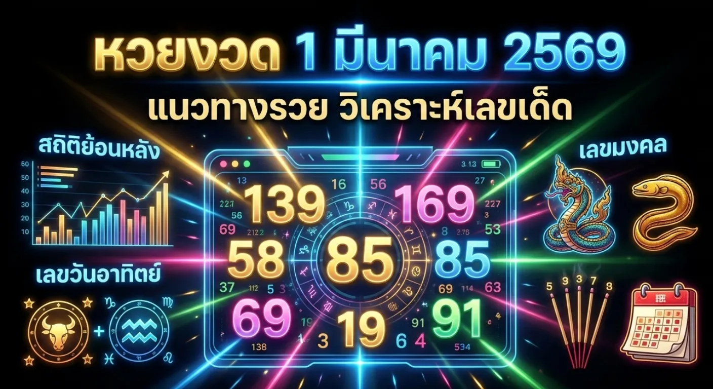 เลขเด็ดหวยงวดวันที่ 1 มีนาคม 2569 วิเคราะห์แม่นๆ
